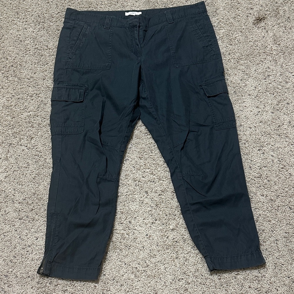 LOFT Dark Gray Cargo Jogger Pants